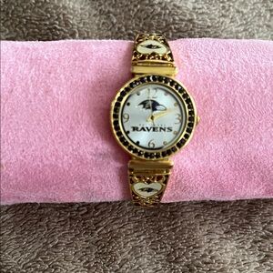 Bradford Exchange Baltimore Ravens Gold Women's Watch